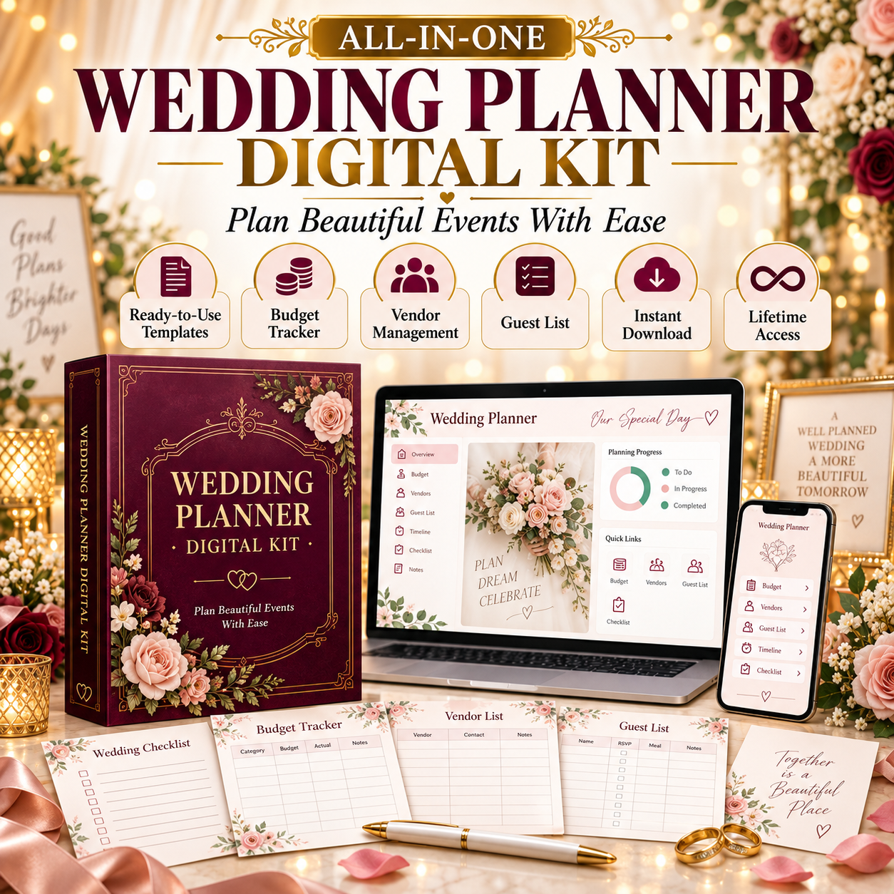 Premium Wedding Invitation Templates Bundle preview 1